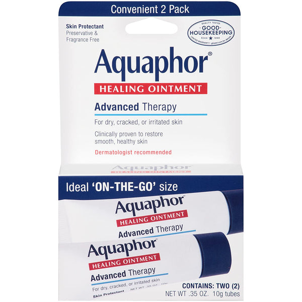 Aquaphor Healing Skin Ointment, Advanced Therapy 2 Pack, 0.35 OZ