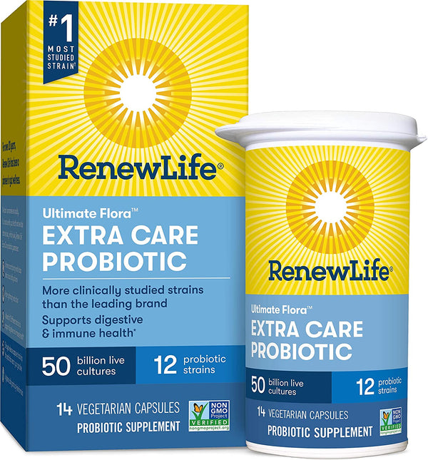 Renew Life Ultimate Flora Extra Care Probiotic 50 Billion 14 Vegetable Capsules