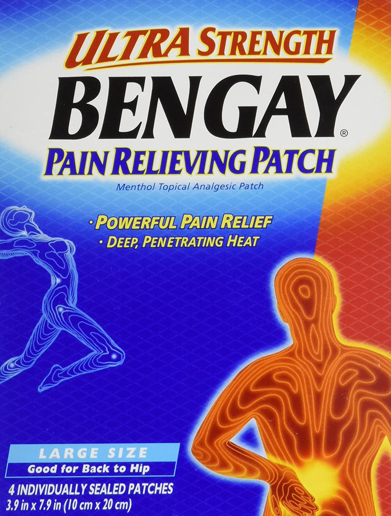 Bengay Ultra Strength Pain Relieving Patches - Large Size, 4 Count