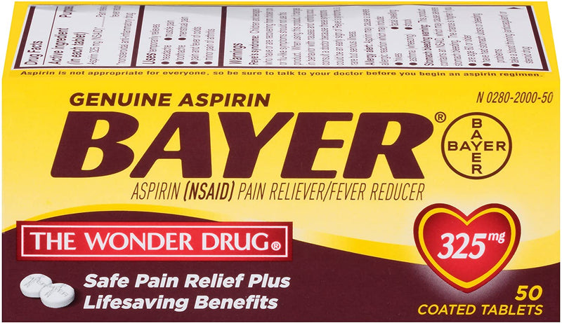 Bayer Genuine Aspirin 325 mg 50 Tablets