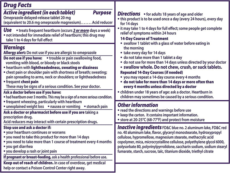 Prilosec otc swallow wildberry 42 tabletas