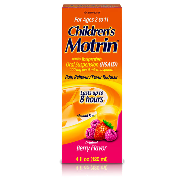 Children's Motrin Oral Suspension, Pain Relief, Ibuprofen, Berry Flavored, 4 Oz