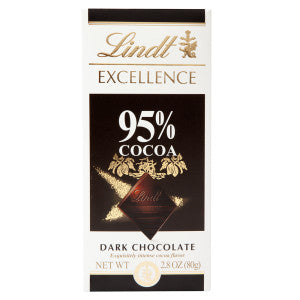 LINDT EXCELLENCE DARK CHOCOLATE 95% COCOA 2.8 OZ BAR