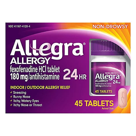 Allegra 24HR Antihistamine 180 mg 45 Tablets