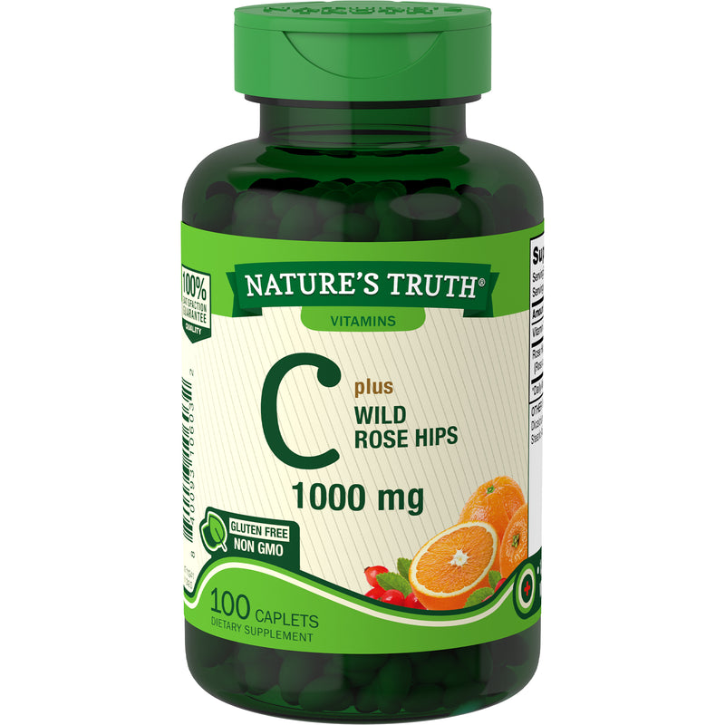 Nature's Truth Vitamina C con rosas Caplets 100 Caplets