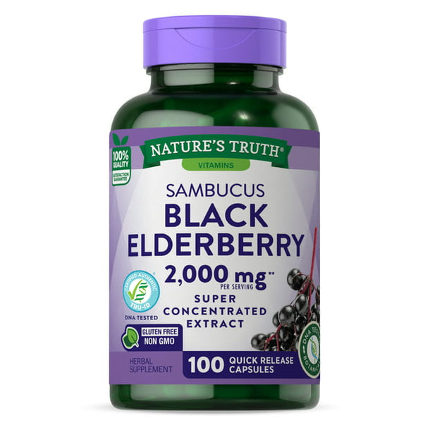 Nature's Truth Sambucus Black Elderberry 100 Cápsulas