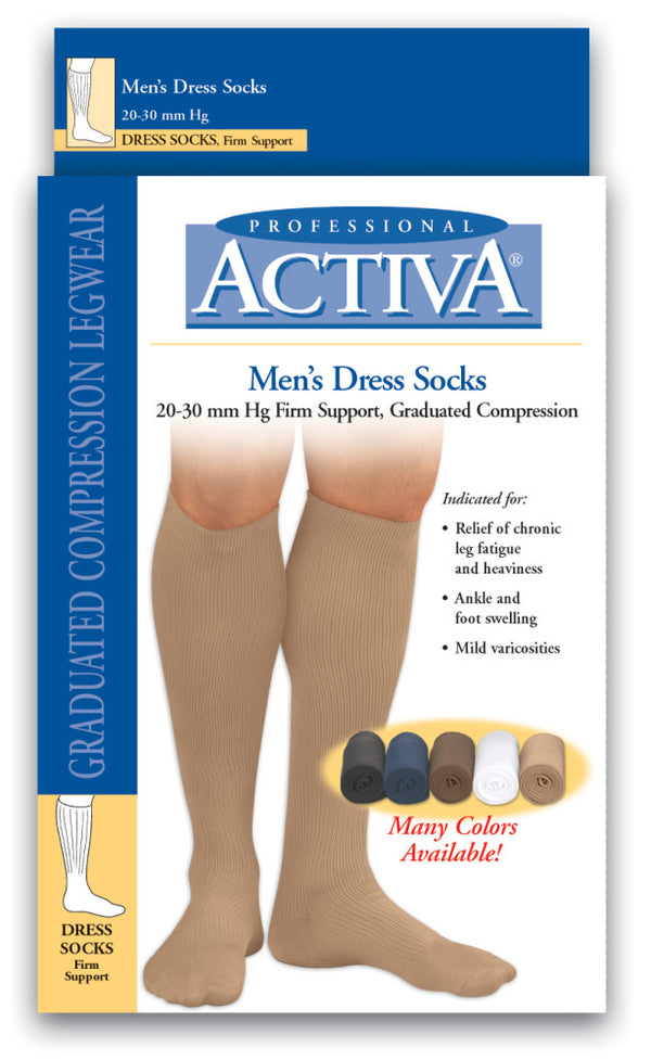 Activa Men's Microfiber Pin Stripe Dress Socks Firm Support, Class I MODEL: H34