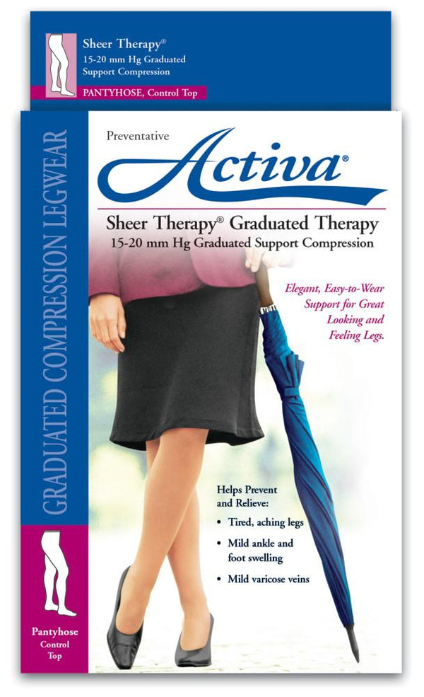 Activa Sheer Therapy Pantyhose 15-20 mm Hg Lite Support MODEL: H21