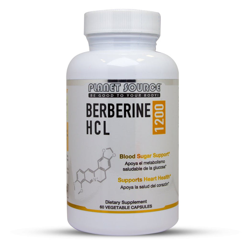 Planet Source Berberine HCL 1200 mg Vegetable Capsules