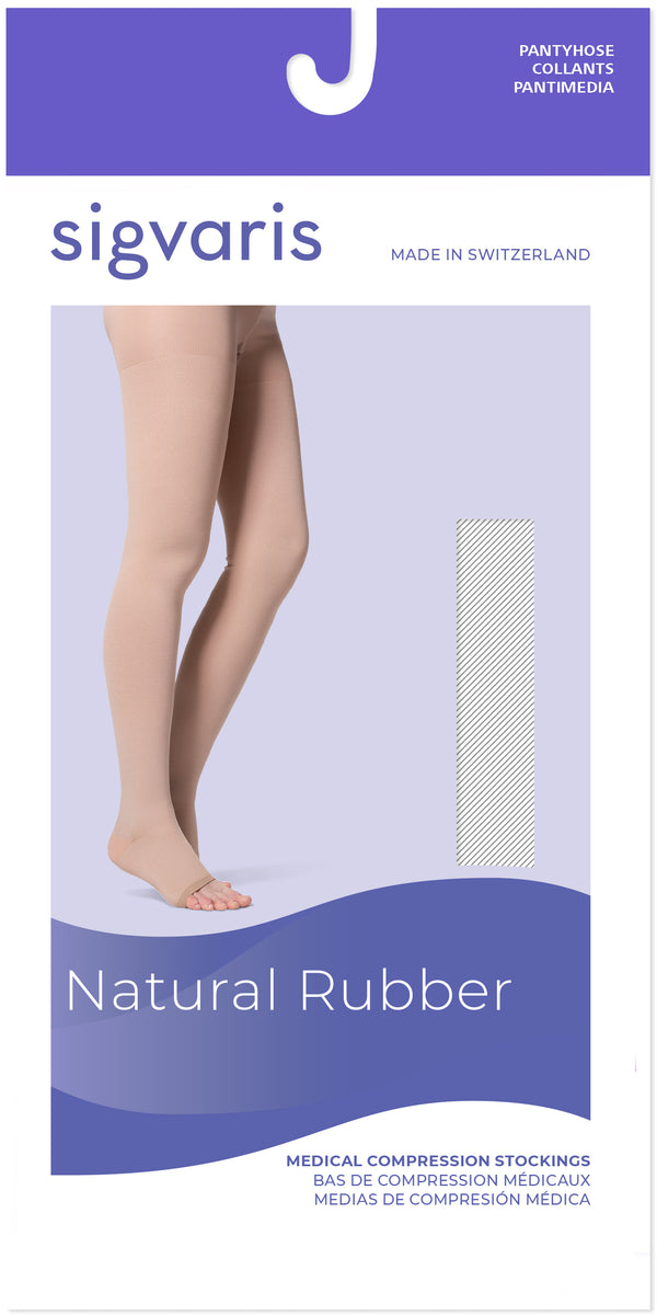 Sigvaris Natural Rubber Pantyhose Open-Toe