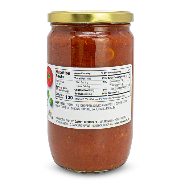 Campo D'Oro Puttanesca Tomato Sauce 24oz