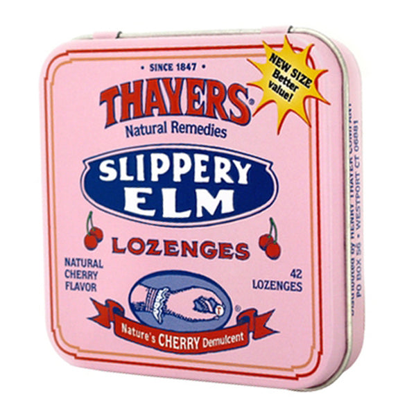 Thayers Slippery Elm Lozenges Cherry 42 lozenges