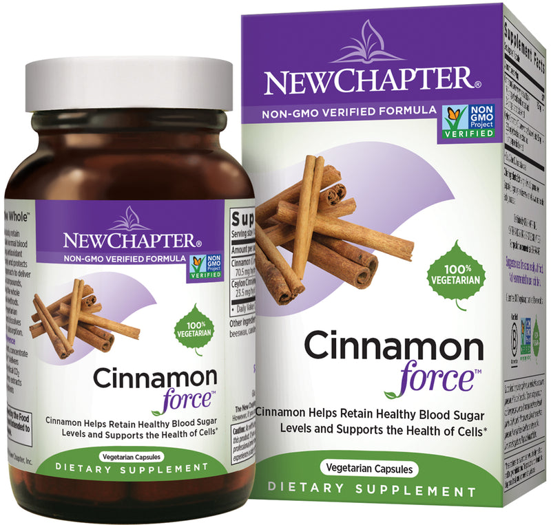 New Chapter Cinnamon Supplement Blood Sugar Support 60 Vegetable Capsules