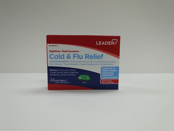 Leader Cold & Flu Relief Nighttime/Multi-Symptom