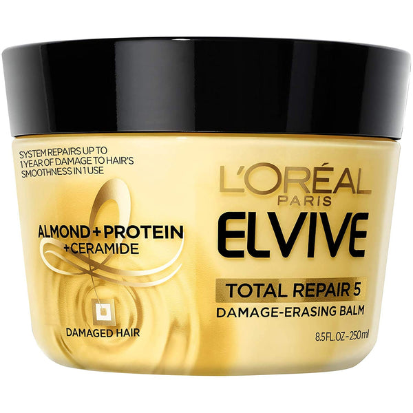L'Oreal Paris Hair Care Elvive Total Repair 5 Damage-Erasing Balm, Almond and Protein, 8.5 oz
