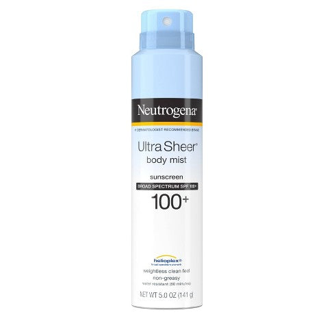 Neutrogena Ultra Sheer Body Mist Sunscreen, SPF 100+, 5 Fl Oz
