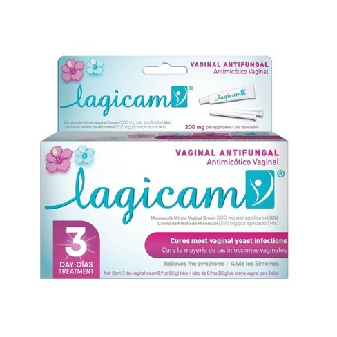 Lagicam 3-Day Yeast Infection Treatment with Cream + Disposable Applicators, 0.9 Ounce