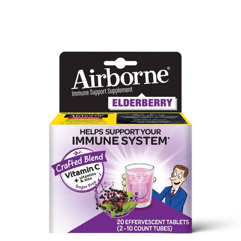 Airborne Elderberry Extract + Vitamin C 1000mg - Effervescent Tablets 30 ct