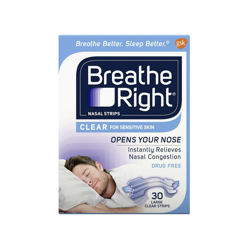 Breathe Right Nasal Strips Clear Large - 30 Strips