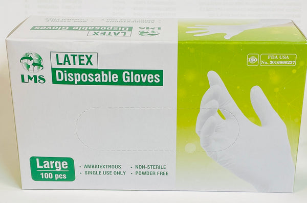 Latex Disposable Gloves Powder Free, 100 CT MEDIUM