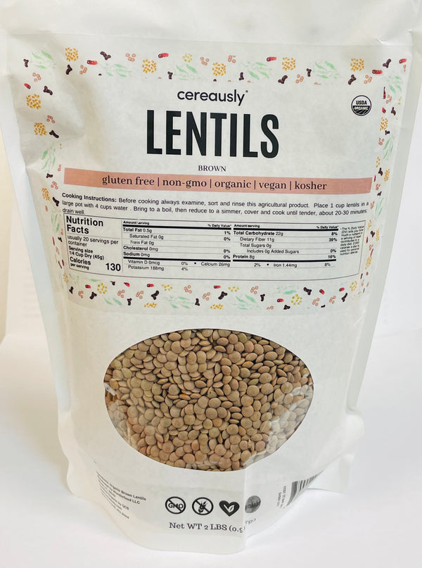 CEREAUSLY ORGANIC BROWN LENTILS 2lbs