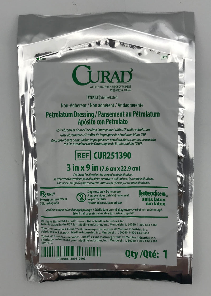 Curad. Petrolatum Dressing CUR251390 3 in X 9 in