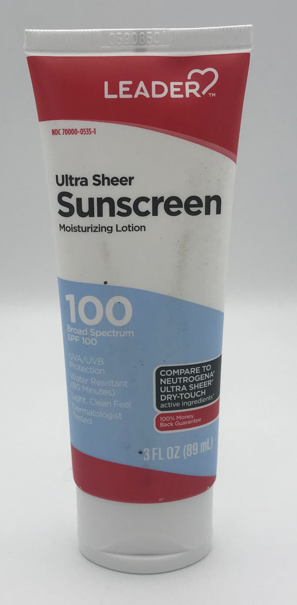 Leader Ultra Sheer Sunscreen Moisturizing Lotion SPF 100