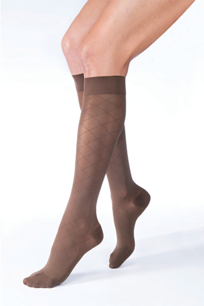 JOBST Ultrasheer Knee Diamond Pattern Stockings Closed Toe