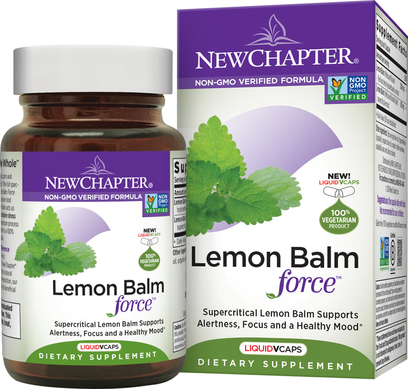 New Chapter Lemon Balm Force Mood Support 30 Vegetable Capsules