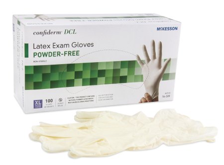 McKesson Confiderm DCL Non-Sterile Latex Exam Gloves XL 14-320 100ct