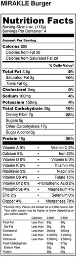 Mirakle Burger Plant Based 16oz