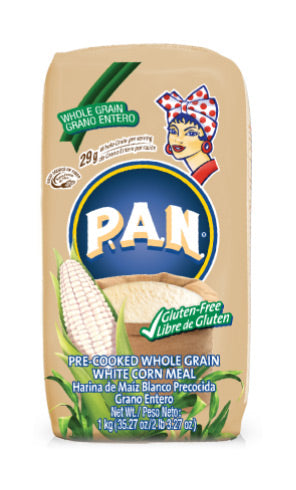 Harina P.A.N Whole Grain White Corn. 1Kg / 2Lb