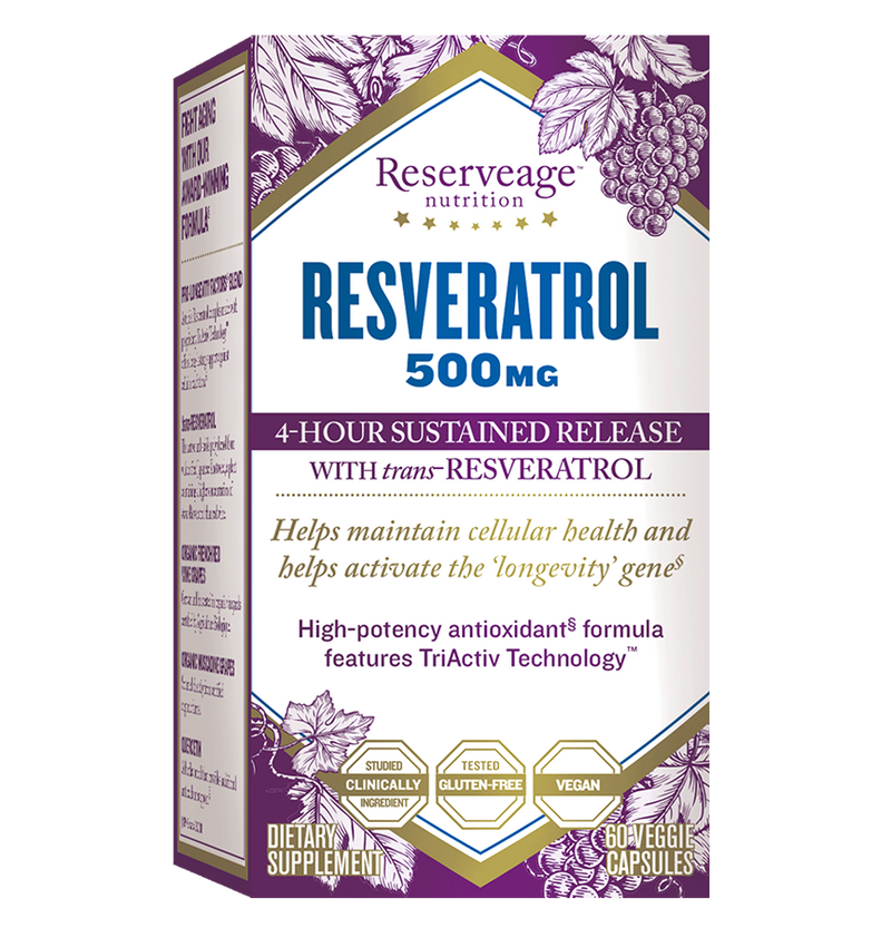 Reserveage Resveratrol 500 Mg Vegetable Capsules