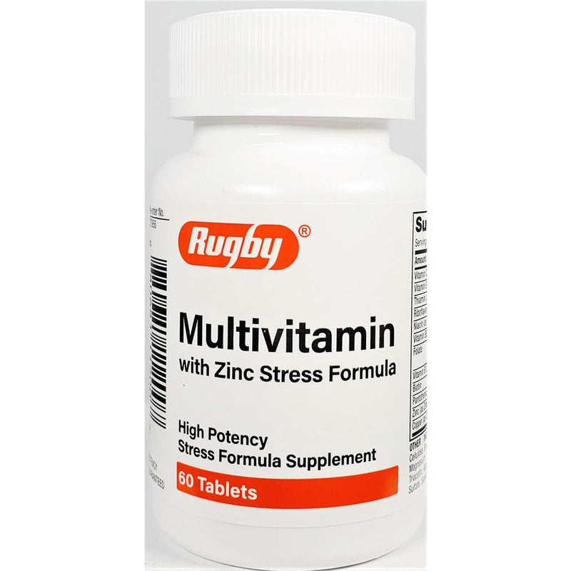 Rugby Multivitamin Stress With Zinc Tablets