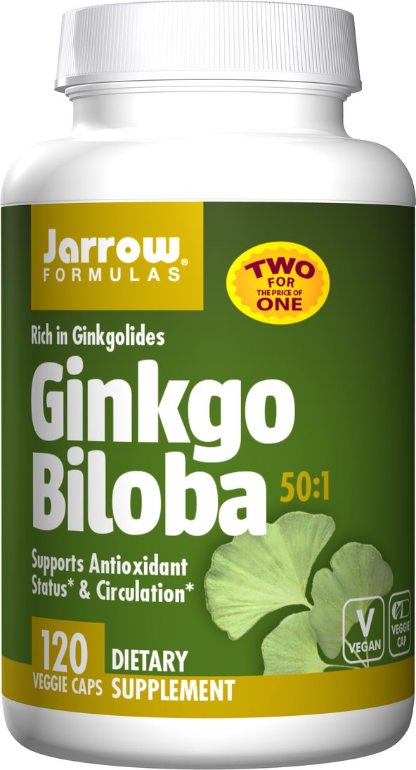 Jarrow Formulas Ginkgo Biloba 120 mg Vegetable Capsules