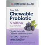 American Health Chewable Probiotics 5 Billion Grape 30 Tablets