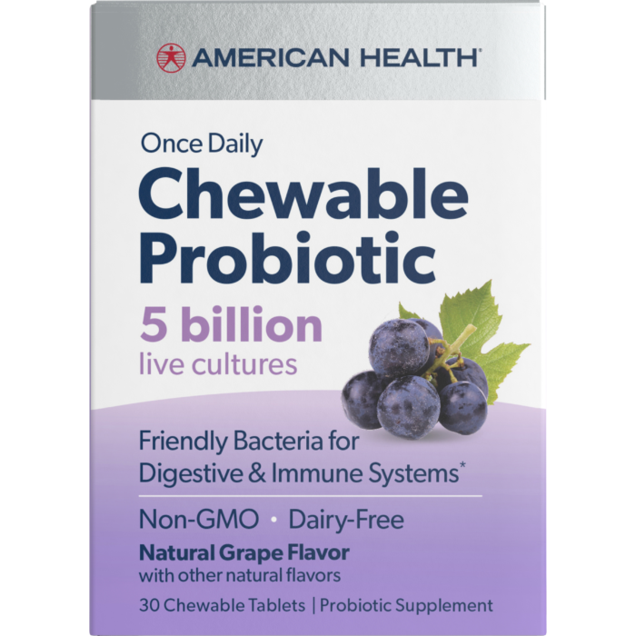 American Health Chewable Probiotics 5 Billion Grape 30 Tablets