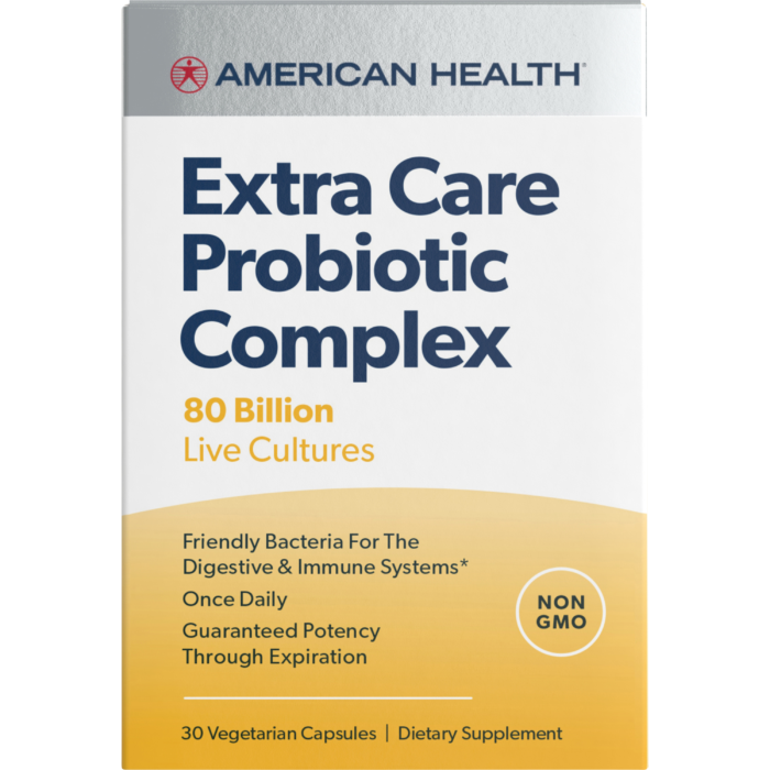 American Health Extra Care Probiotic Complex 80B Strawberry 30 Vegetable Capsules