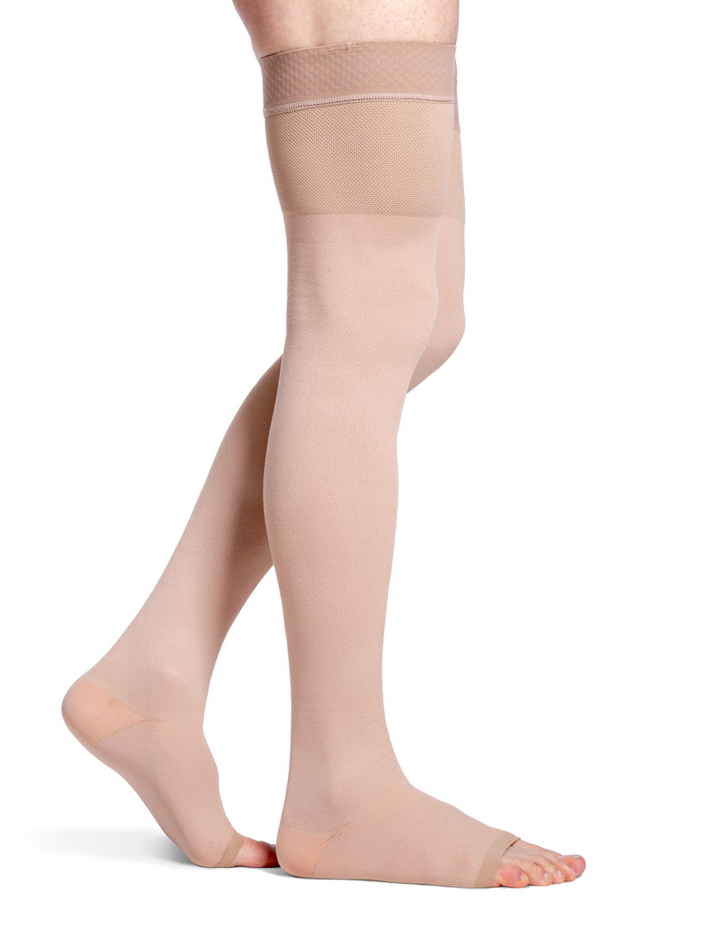 Sigvaris Men's Natural Rubber Thigh-High Open-Toe