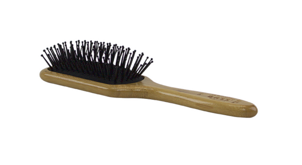 Bass SPB Dark Bamboo Jet Black Pins Small Paddle Style Hairbrush