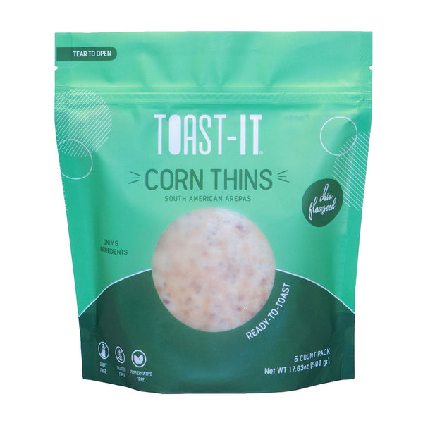 Toast-It Corn Thins Chia Flakseed 5ct (Precooked & Frozen)