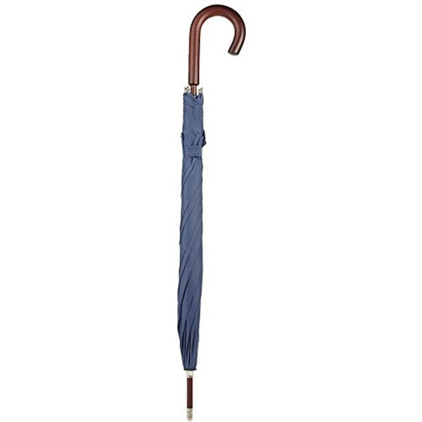 Totes Majestry Auto Open Wood Umbrella 9302 Steele Blue