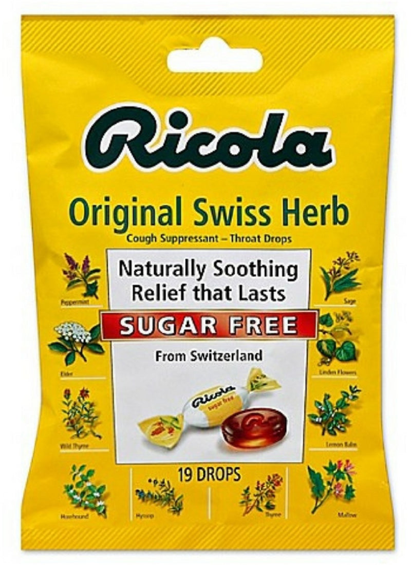 Ricola Sugar Free Original Swiss Herb Cough 19 Drops