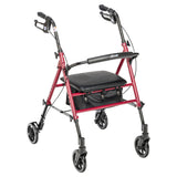 Drive Medical ajustable altura Rollator Rolling Walker con ruedas de 6 ", rojo