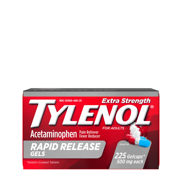 Tylenol Extra Strength 500mg 225 Rapid Release Gels with Acetaminophen