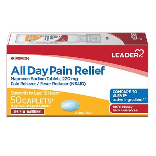 Leader All Day Pain Relief Naproxen Caplets