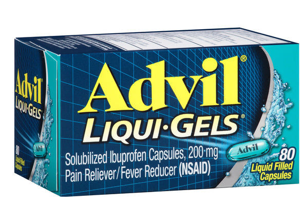 Advil Liqui-Gels Pain Reliever and Fever Reducer, Solubilized Ibuprofen 200mg, 80 Count, Liquid Fast Pain Relief