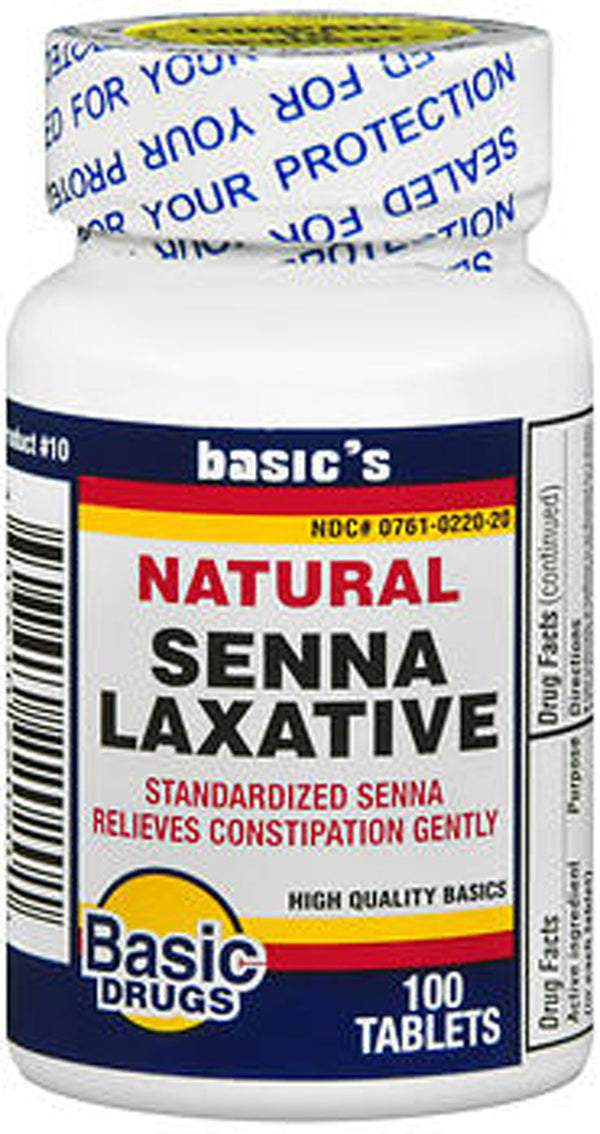 Basic's Drugs Senna-S Laxative With Stool Softener - 100 Tablets