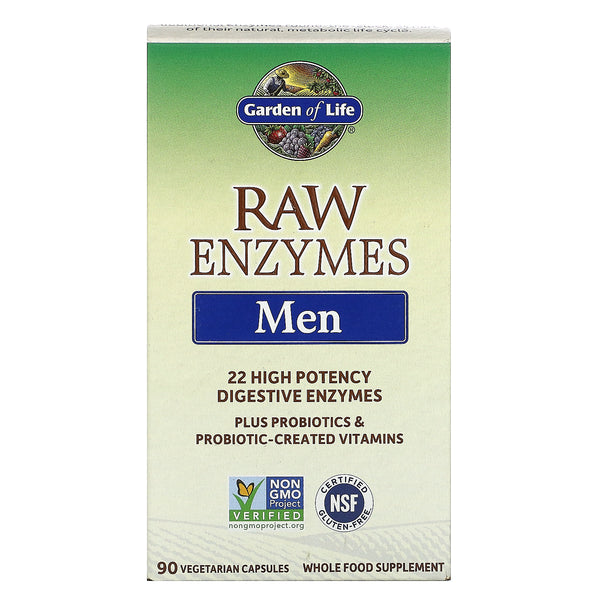 Garden of Life RAW Enzymes, Men, 90 Vegetarian Capsules