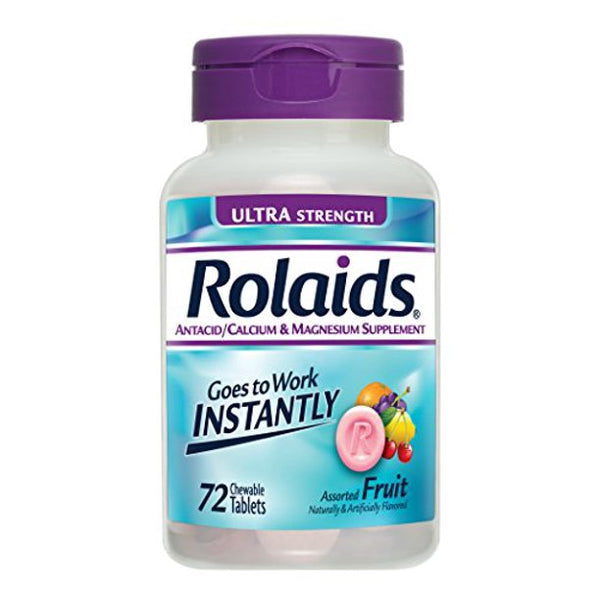 Rolaids Tabletas de ultra resistencia, fruta 72 cada una